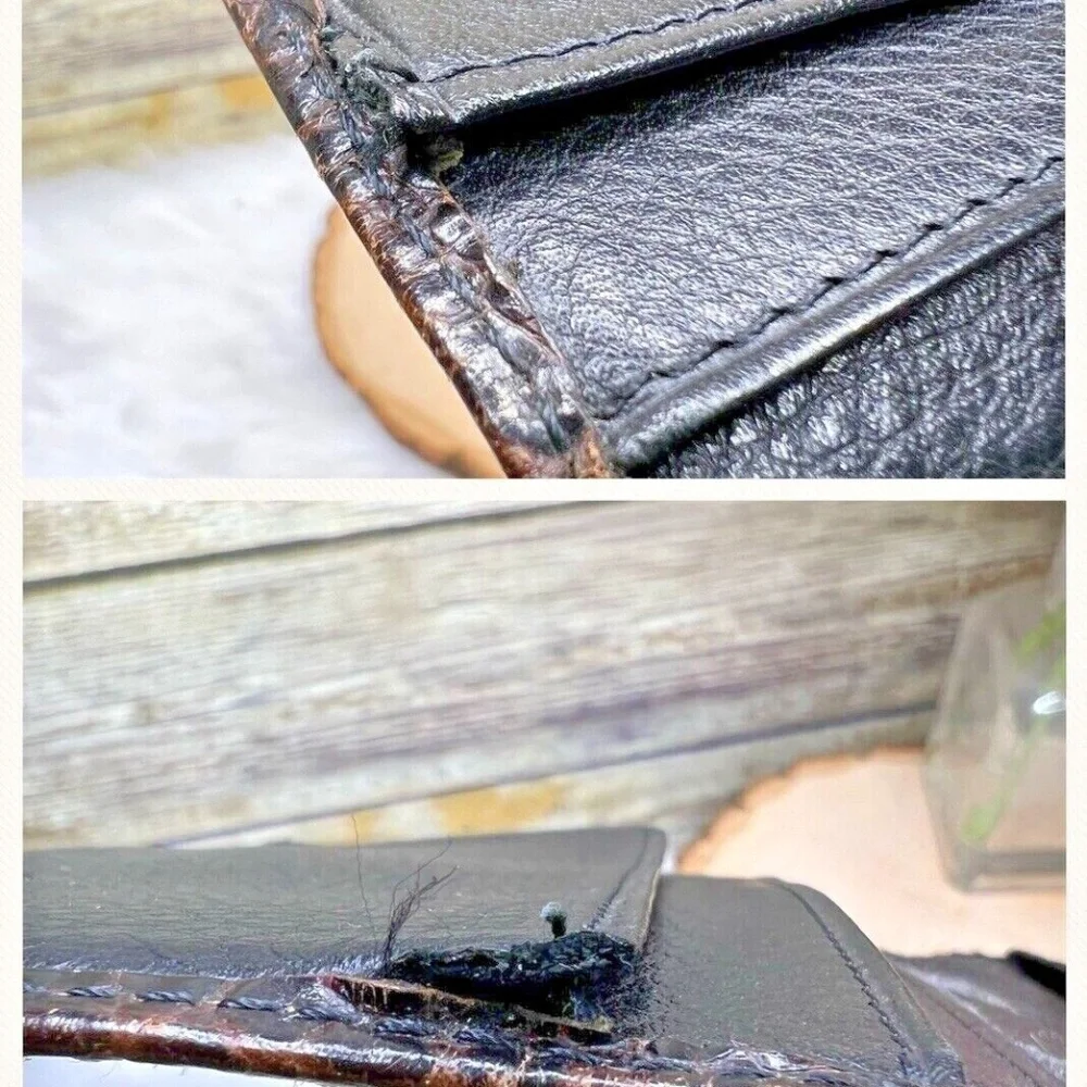 Vntg Brighton Brown Croc Embossed Leather Wallet Folder Folio Journal Case Cover - Picture 11 of 11